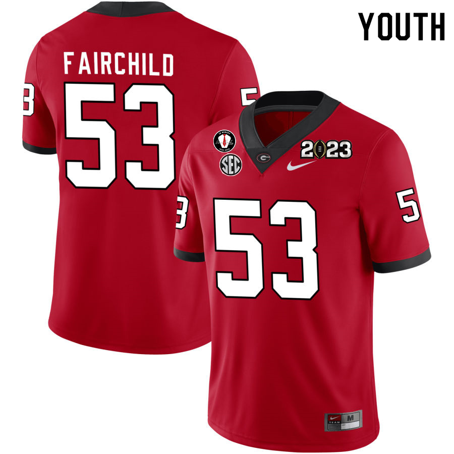Youth #53 Dylan Fairchild Georgia Bulldogs 2022-23 CTP National Championship Football Jerseys - Click Image to Close